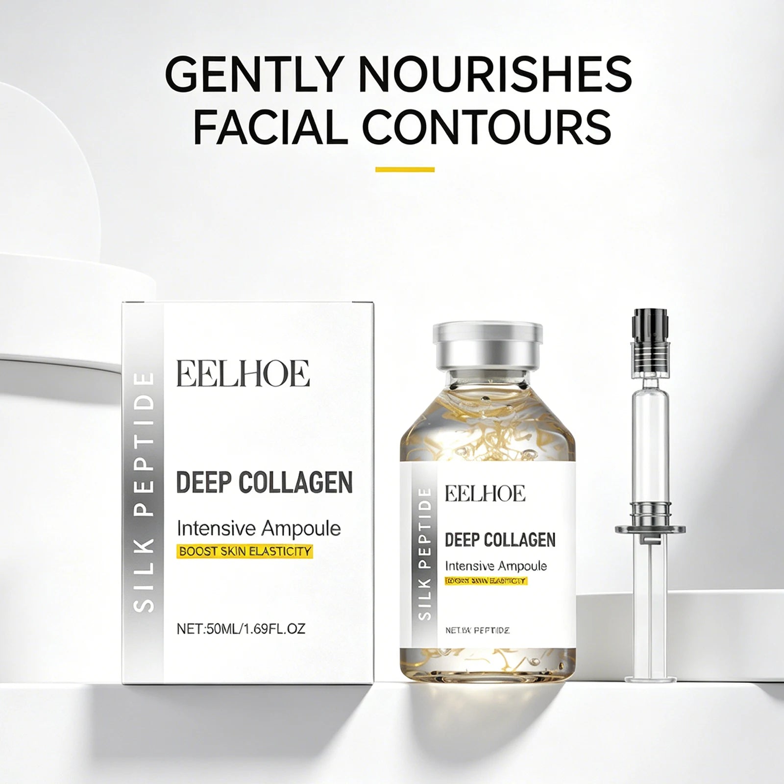 Silk Peptide Collagen Serum Intensive Lifting Ampoule Tighten Skin Reduce Fine Lines Firming Smoothing Face Essence Elasticity Oasis Select