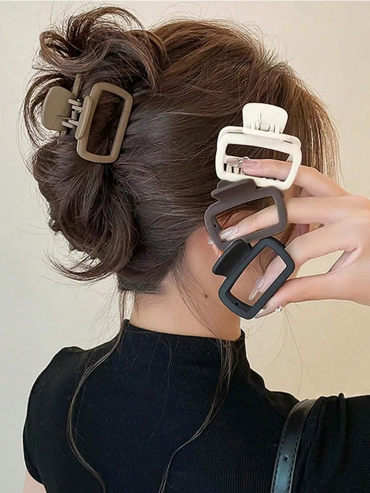1/4PCS Women's Fashion Elegant Hair Clips Square Lightweight Hair Clips for Hairstyling Makeup Hair Claw Clips Shark Clips Oasis Select 4pcs-A