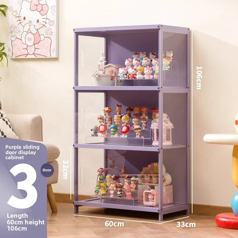 Figure display cabinet Transparent pain cabinet Suitable for Lego model building block Toy doll bag blind box storage rack Oasis Select 60 long three doors