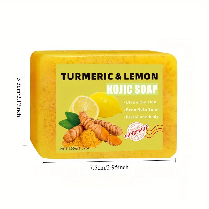 3PCS Lemon Turmeric Kojic Acid Soap, Face and Bath 2-in-1, Deep Moisturizing and Moisturizing Skin Suitable for All Skin Types Oasis Select