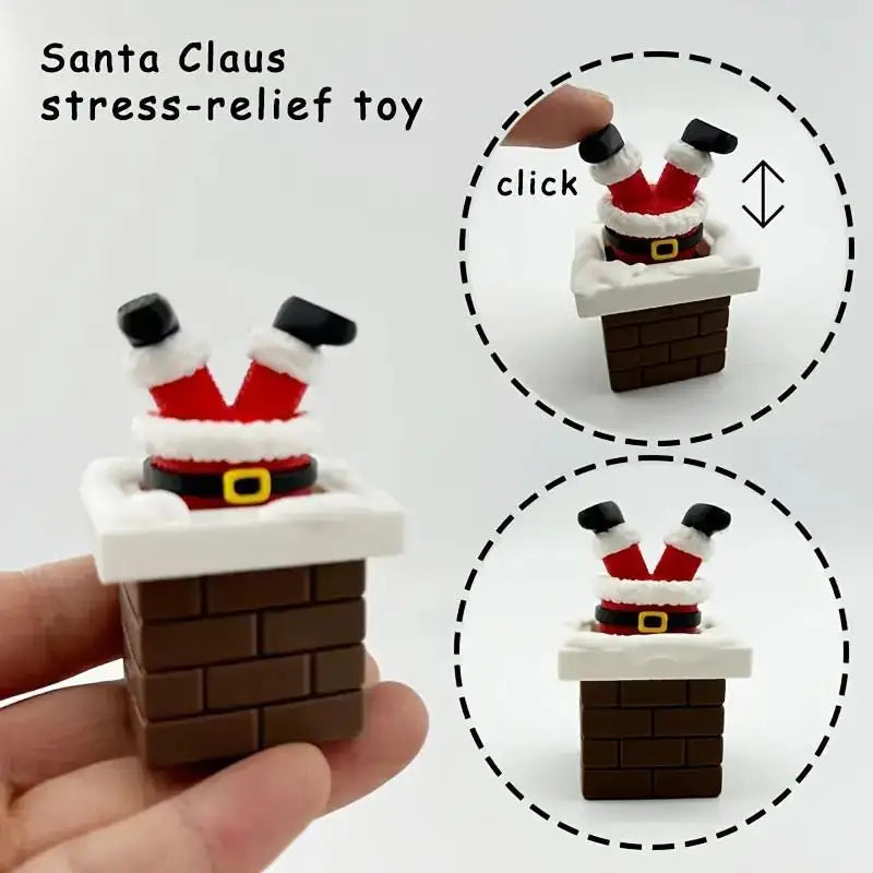 3D Printed Christmas Holiday Decoration Desktop Doll Santa Claus Falling Chimney Cute And Fun Relax Toy Pressed Ornament Clicker Oasis Select
