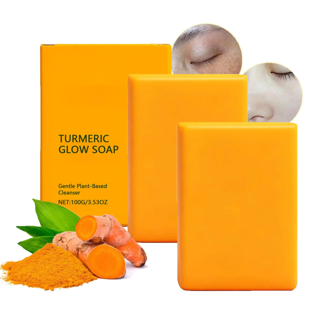 Turmeric Glow Soap Dark Spot Acne Removal Brightening Face Body Soap Even Skin Tone Moisturizing Deep Cleansing Nourishing Bar Oasis Select