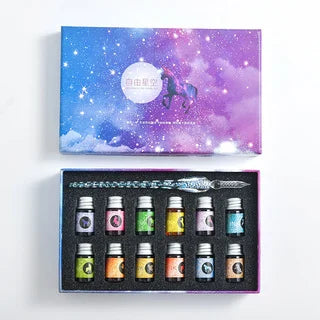 Starry Sky Glass Pen Set Signature Pen Crystal Student Dip Pen Glass Dip Pen Stationery Gift Pen Oasis Select 13