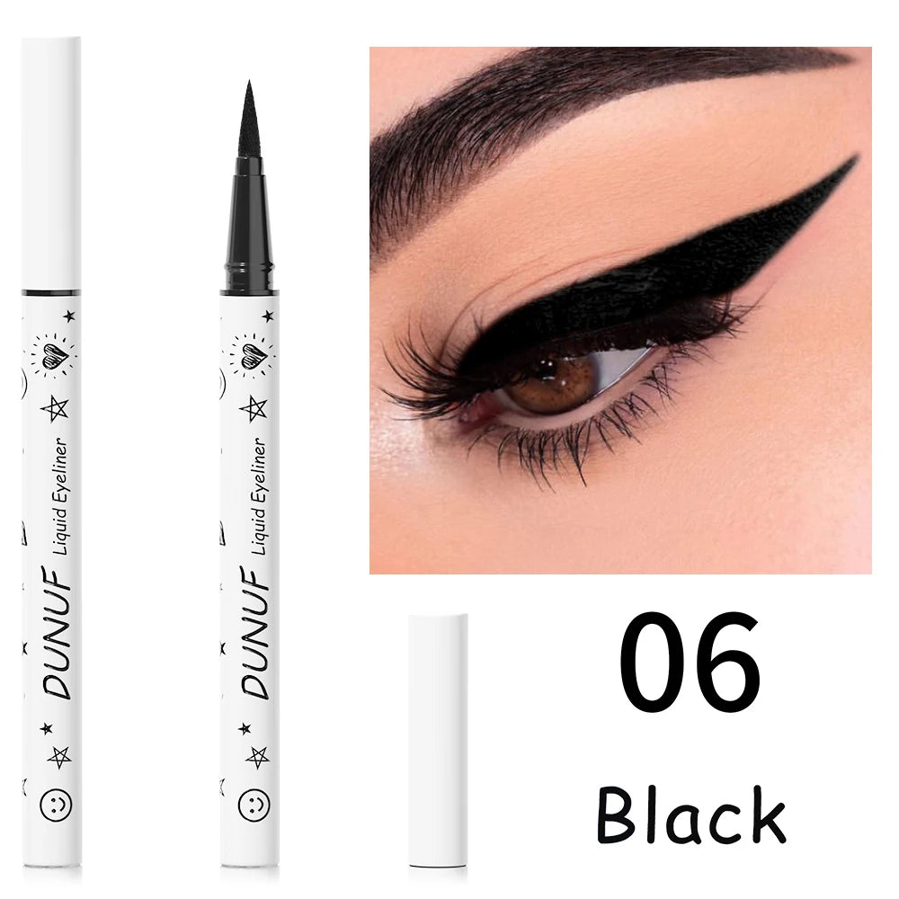 DUNUF 1 Pcs Long Lasting Eyeliner Ultra-fine Smooth Quick Dry Liquid Eyeliner Waterproof, Sweat-resistant and Beginner Friendly Oasis Select 06 Full Size