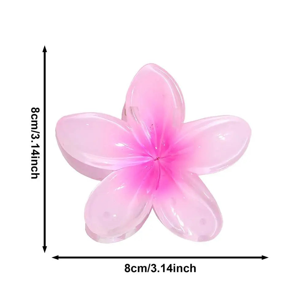 2025 New Vacation colorful Egg Flower Hair Clips Hawaii Beach Claws Bohemian Hairpin for Girls Oasis Select China Mainland Pink