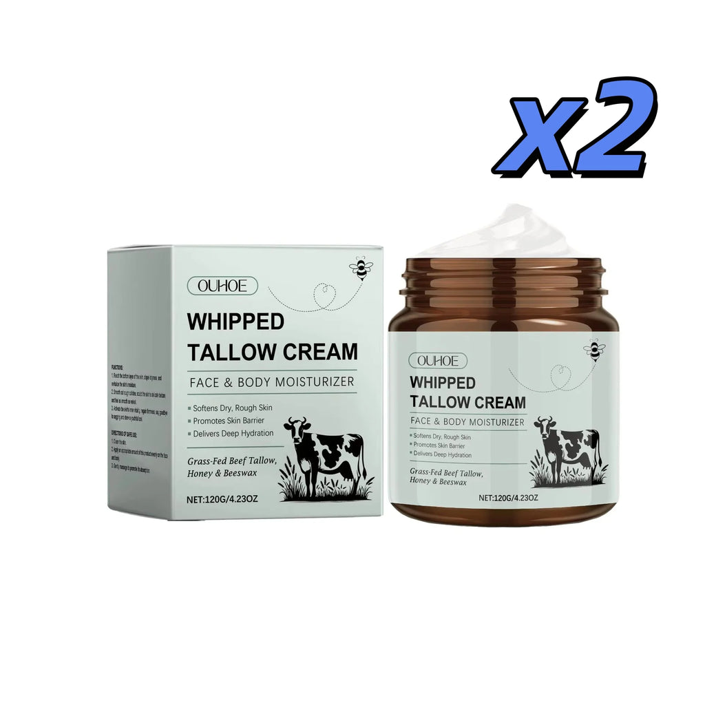 Tallow Cream Natural Shrink Pores Firming Lift Gentle Hydration Soft Refreshing Barrier Relieve Dryness Radiant Daily Skin Care Oasis Select 120g X 2pcs