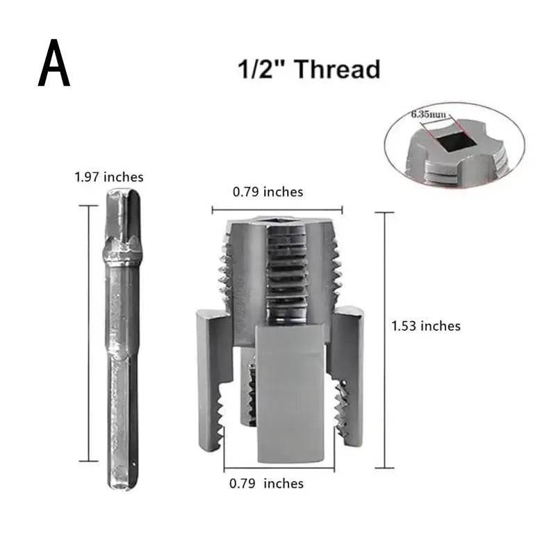 Pipe Thread Cutting Tool Integrated Internal & External Pipe Threading Tool Electric Drill Compatible PVC Pipe Threader Kit Oasis Select A