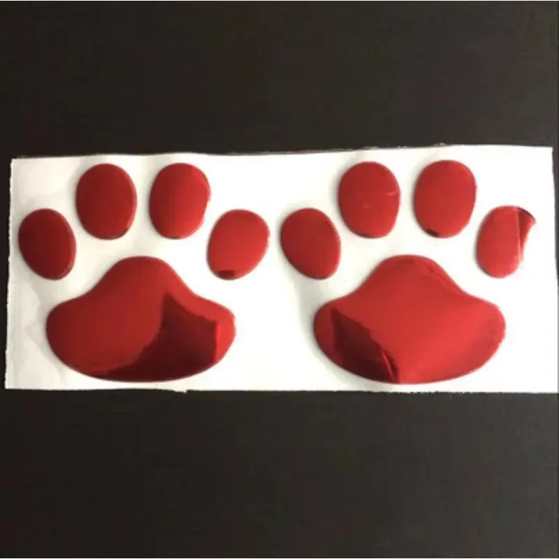 1/2/4pairs Car 3D Stereo Footprint Car Stickers Creative Dog Paw Body Stickers Soft Electric Car Footprint Personalized Stickers Oasis Select 1pairs red