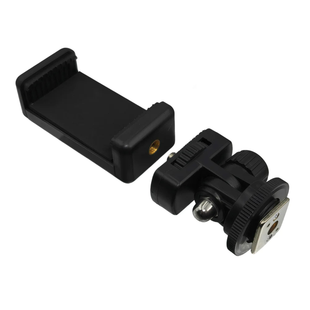 Hot Shoe Phone Mount Adapter for DSLR – 360° Flexible Holder
