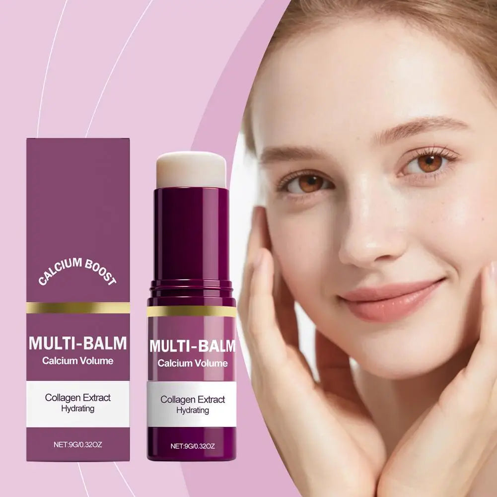 1/2/3PCS Calcium Volume Multi Balm Stick,Collagen Moisturing Stick Face Cream Anti Wrinkle Hydrating For Eyes Neck Face Skincare Oasis Select