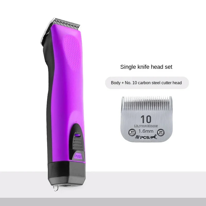 Pet Hair Trimmer Pet Hair Cutting Machine Long Battery Life Dog Grooming High Hardness Clipper Dogs Supplies Detachable Blade Oasis Select purple As picture 1 EU plug
