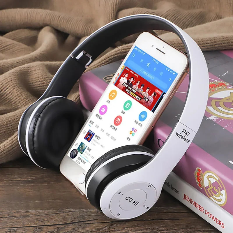 P47 Bluetooth 5.0 Wireless Headphone Foldable HIFI Stereo Bass Earphone Kid Helmet Gift With Mic USB Adaptor For iPhone Game Oasis Select
