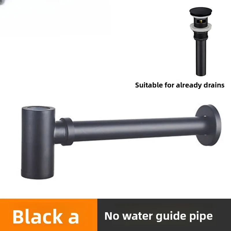 Brass Modern Round Bottle P trap 1 1/4, Sink Drain Pipe P trap Kit Antique with Pop up Drain Oasis Select A 3