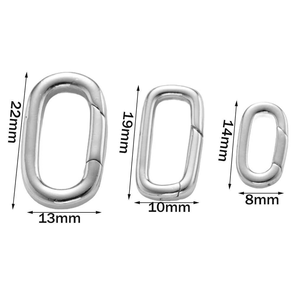 2pcs 14K18K Gold Filled Oval Clasp Spring Claps Connector Carabiner Keychain for DIY Jewelry Finding Necklace Bracelet Making Oasis Select