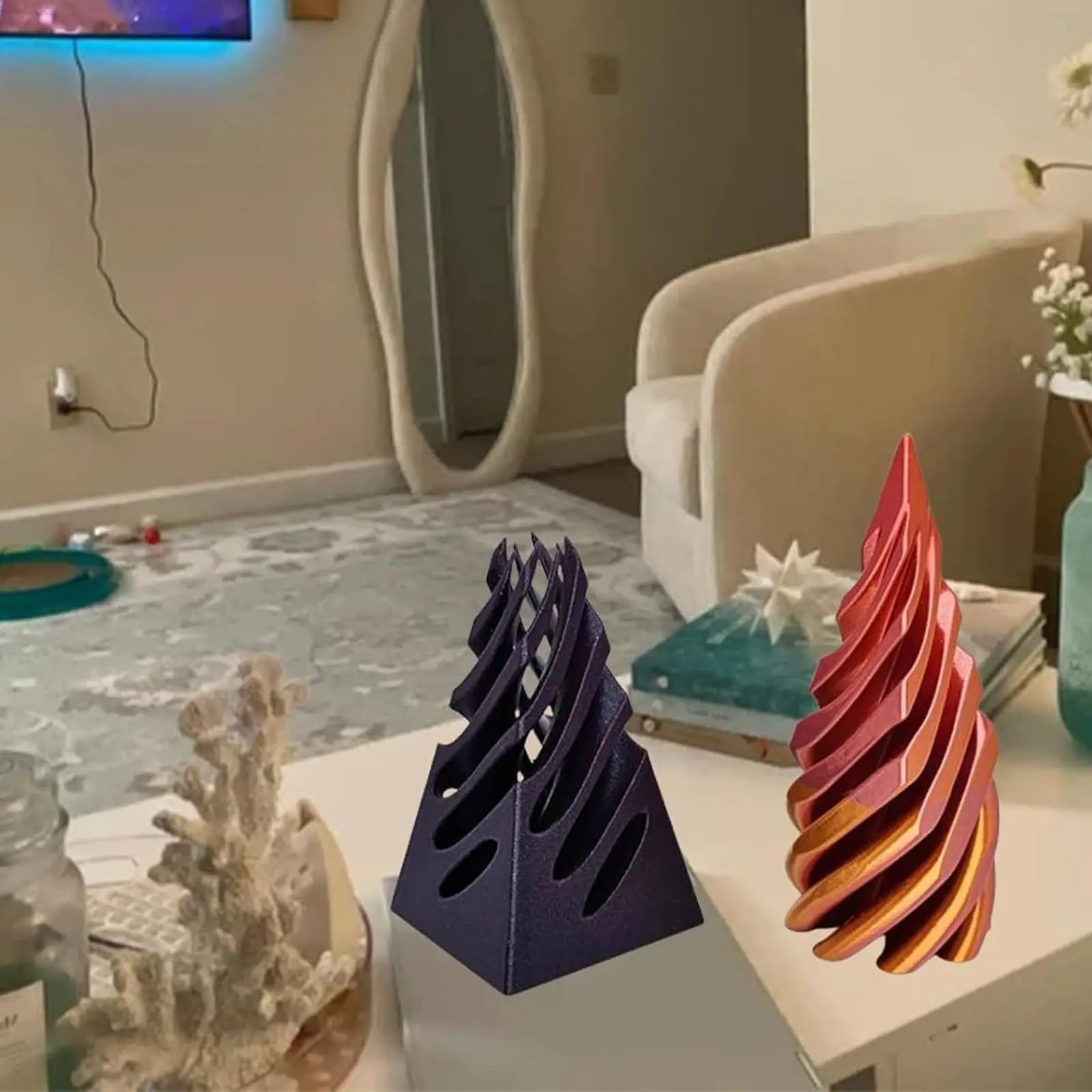 Impossible Pyramid Passthrough Sculpture - 3D Optical Illusion Art Decor Oasis Select
