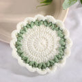 Wave Lace Coaster Simple Fashion Cute Flower Knitted Coasters Hand-woven Thermal Insulation Mat Table Decoration Cup Pads Oasis Select 1