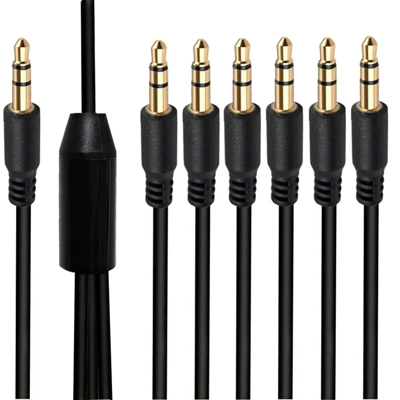 3.5mm Headphone Jack Audio Cable Splitter 3.5mm Cable 1 Male to 2/3/4/5/6 male AUX Cable Splitter Adapter For Computer Headset Oasis Select 0.5m 1 to 6