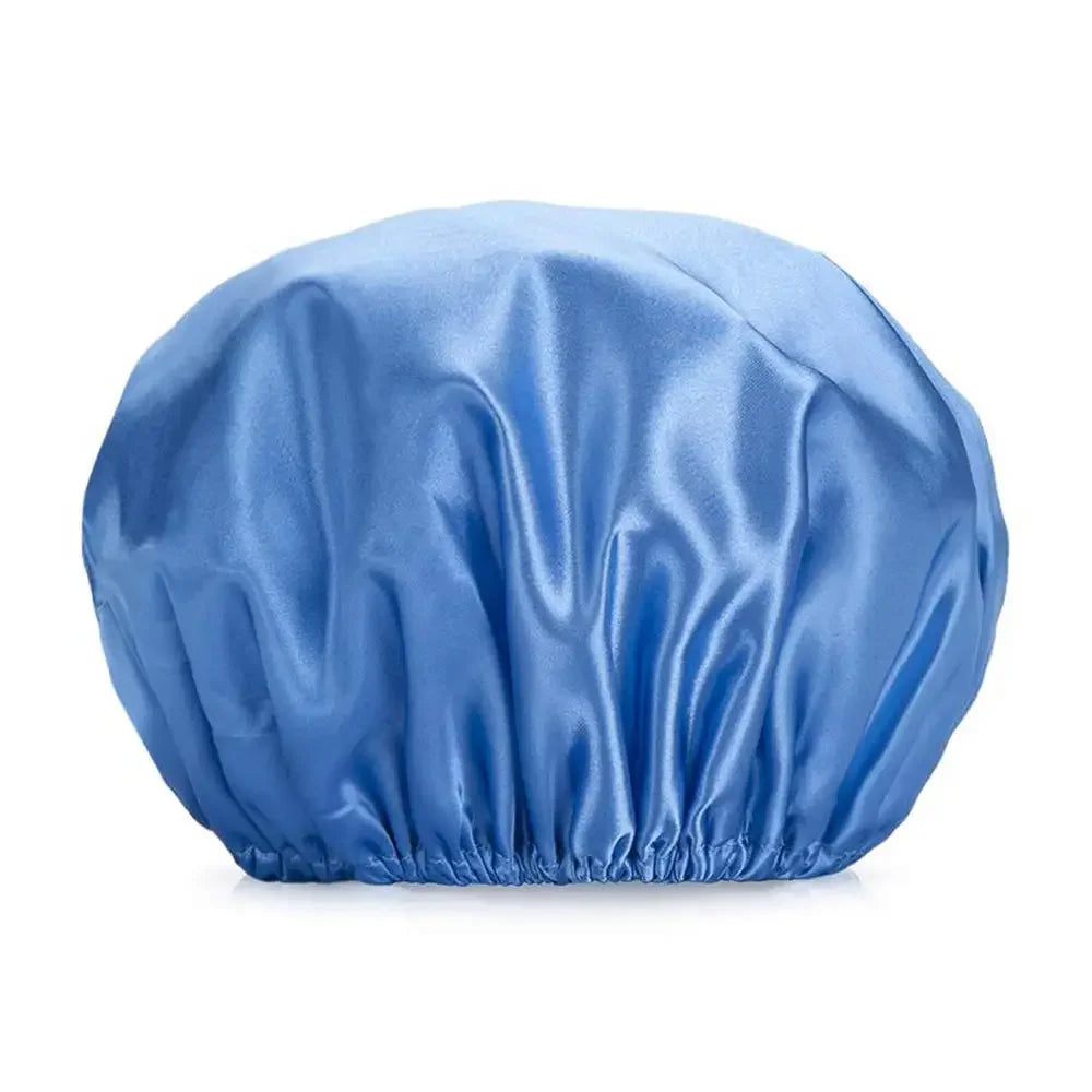 2024 new Home shower cap Double-layer Waterproof Shower Cap Solid Color Reusable EVA Shower Cap For Women Oasis Select Dark blue China