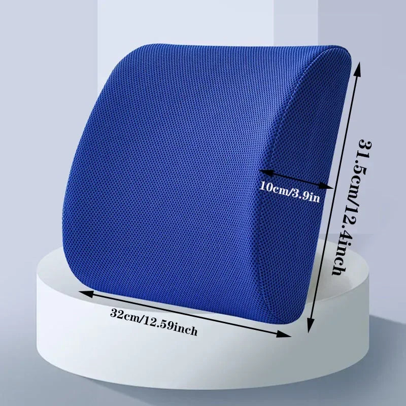 Office Seat Lumbar Support Memory Sponge Lumbar Cushion Slow Rebound Car Cushion Relieves Low Back Pain Breathable Lumbar Pillow Oasis Select mesh blue