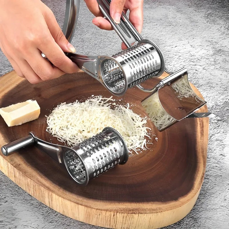 1pcs Stainless Steel Cheese Grinder Hand Cranked Multifunctional Vegetable Chocolate Carrot Nut Slicer Fast Kitchen Tool Oasis Select