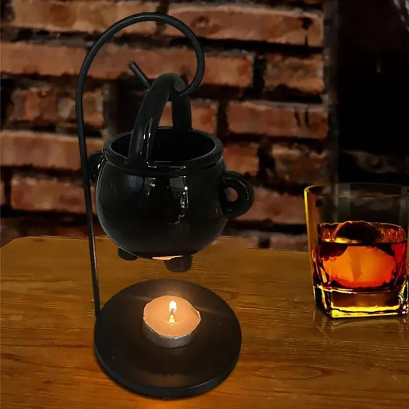 Hanging Cauldron Wax Burner Witch Caldron Pot Candle Holder Witchcraft Supplies Essential Oil Incense Aroma Diffuser Home Decor Oasis Select
