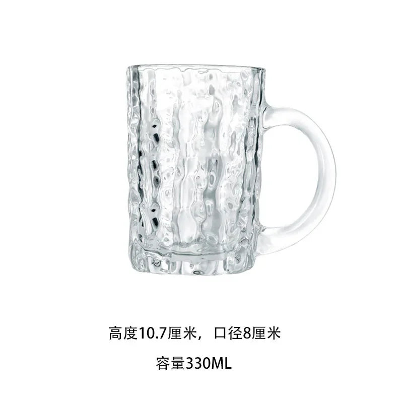 High-capacity Glass Beer Cup Milk Coffee Juice Water Cup Barware Drinkware for Home Party Bar Karaoke Transparent Durable Cup Oasis Select 330ML 301-400ml