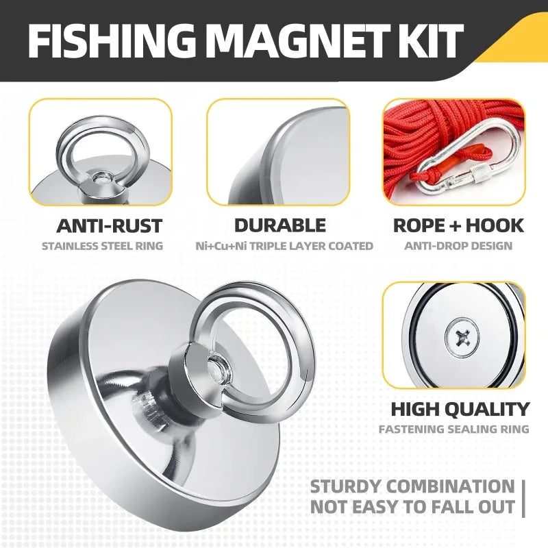 D16MM D42MM Fishing Magnet Salvage Searcher Power Super Strong Neodymium Magnet Heavy Duty Search Magnet Oasis Select