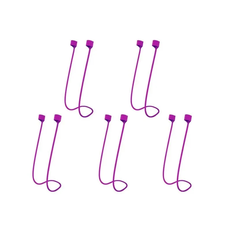 1-5pcs for AirPods Magnetic Silicone Anti-lost Neck Strap Wireless Earphone String Rope Headphone Cord Earphone Accessories Oasis Select 5pcs Purple No Magnetic