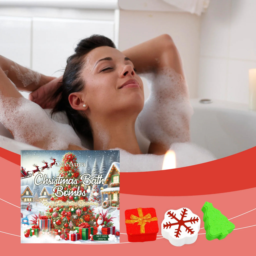 OceAura Christmas Spa Bath Bombs – Moisturizing Gift Set 120g Spa Bath Bombs Oasis Select
