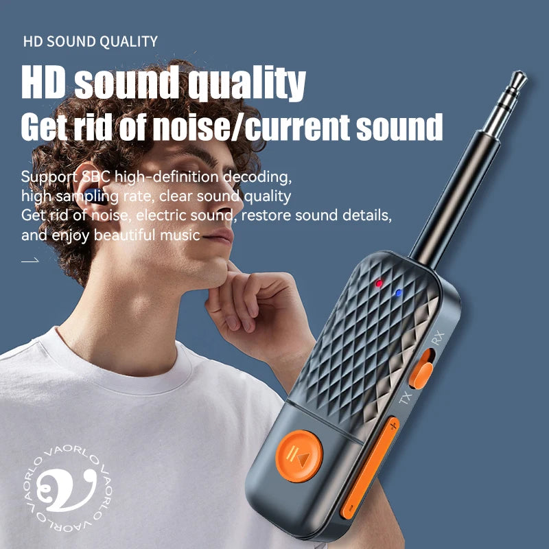 2-In-1 Wireless Audio Adapter Bluetooth 5.4 Receiver Transmitter 3.5mm AUX Lossless Sound MIC For Car Speaker TV PC Airplane Oasis Select