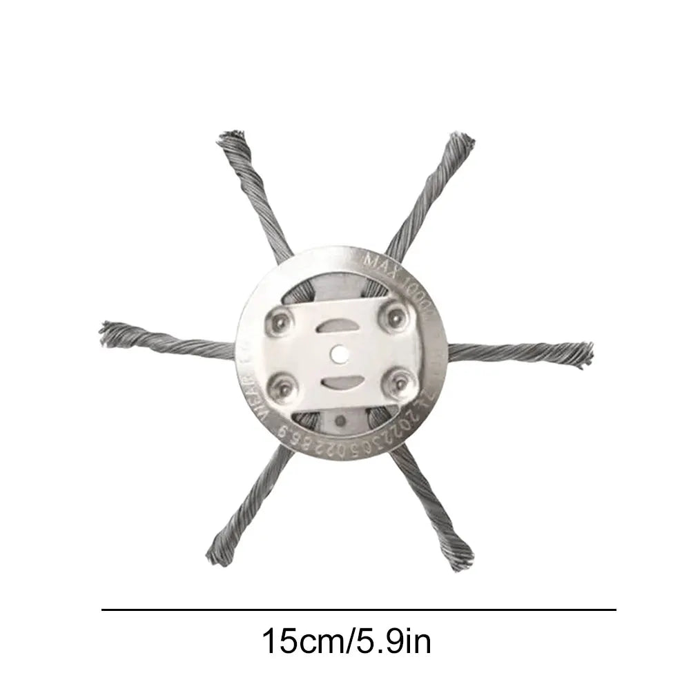 Universal Weed Brush Head 3/6 Cutter Steel Wire Wheel Grass Trimmer Head Removal Moss Rust Lawn Mower Grass Trimmer Heads 1-5PCS Oasis Select