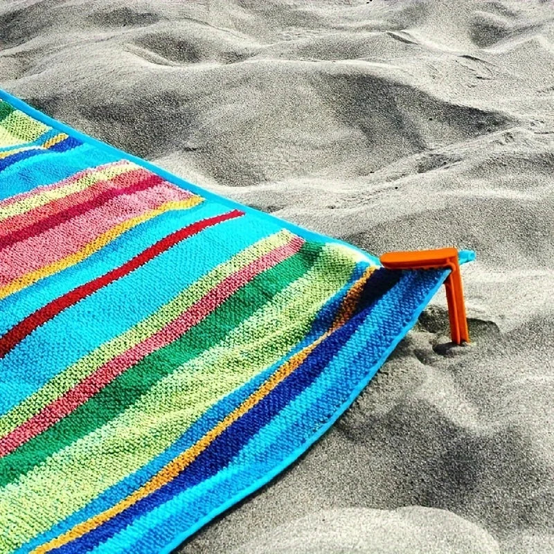 Outdoor Beach Towel Holder Beach Mat Holder Towel Holder Plastic Outdoor Picnic Mat Holder Windproof Tent Holder Camping Tools Oasis Select