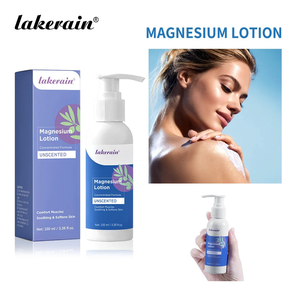 Lakerain Magnesium Body Lotion Concentrated Formula Soothing Softens Skin Comfort Muscles Nourishing and Hydrating Body Cream Oasis Select Magnesium Lotion