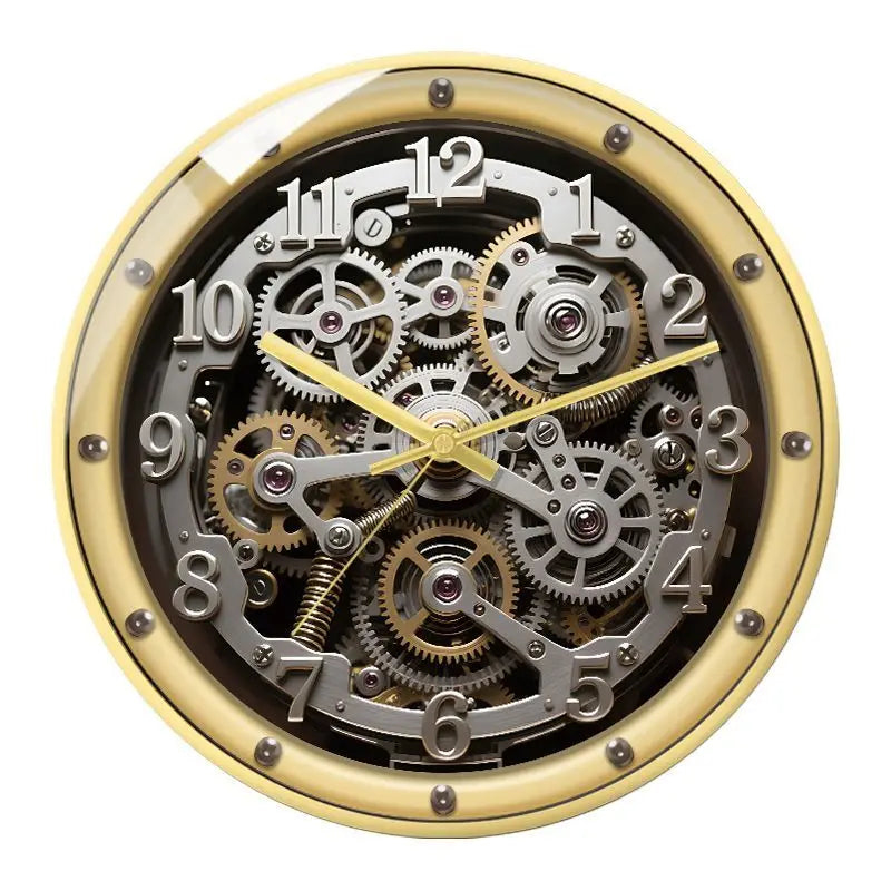 A European-style Retro Clock That Imitates A Mechanical Feel A Wall Clock for Home Use in The Living Room Oasis Select Golden Pointer 8inch 20cm