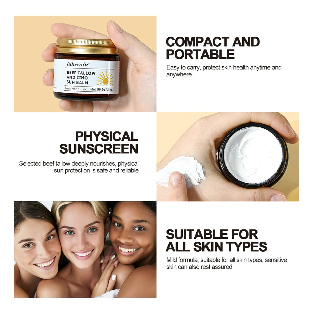 Sunscreen Makeup Beef Tallow and Zinc Sun Balm Sun Protection Moisturizing and Antioxidant Care for Your Skin Oasis Select