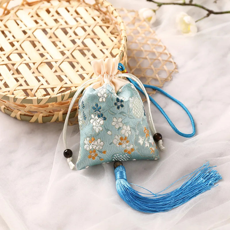 2025 New Sachet Mugwort Sachet Bag Cloth Bag Brocade Embroidery Sachet Car Hanging Purse Empty Bag Lucky Bag Oasis Select A-Light blue Other