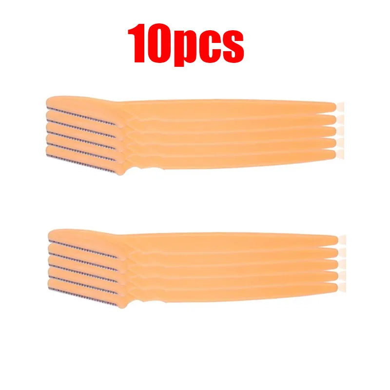 5/10/15pcs Eyebrow Trimmer Makeup Beauty Tools Safe Eye Brow Razor Face Body Hair Removal Shaver Blades Eyebrows Shaping Knife Oasis Select 10pcs Yellow