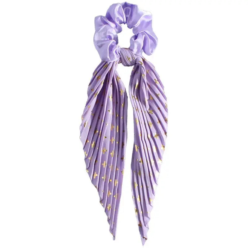 Handmade Crease Scrunchie Retro Ribbon Women's Ponytail Hair Tie Hair Rope Hair Accessory Ретро резинка для волос 핸드메이드 스크런치 Oasis Select one size Purple