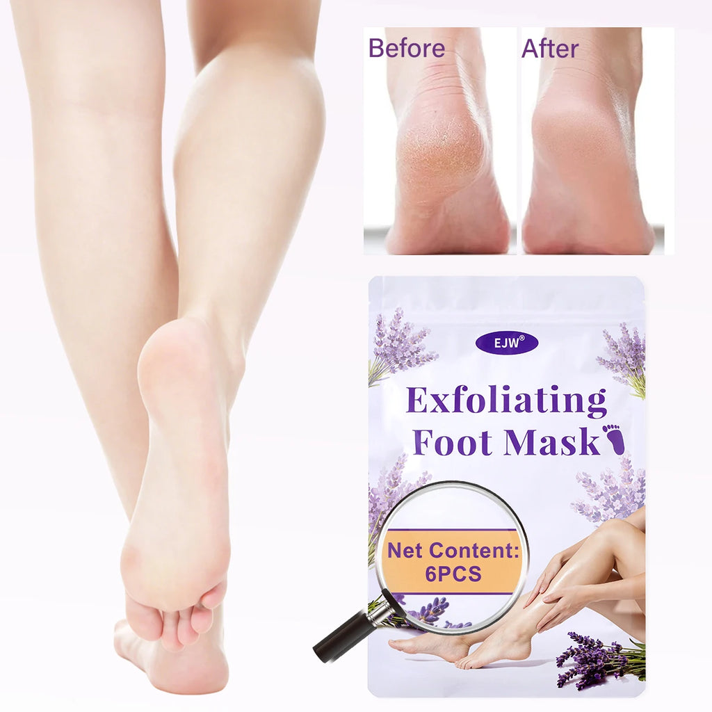 6Pcs Foot Peeling Mask – Exfoliator for Calluses & Dead Skin, Removes Dry Cracked Feet, Foot Peel Mask for Men & Women, Disposab Oasis Select