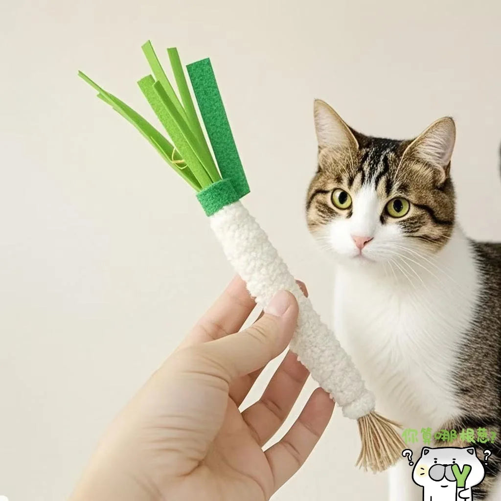 Mu Tianliao's Tooth-grinding Stick Cat Toy for Self-entertainment, Realistic Scallion and Mint Ball Cat Toy Oasis Select