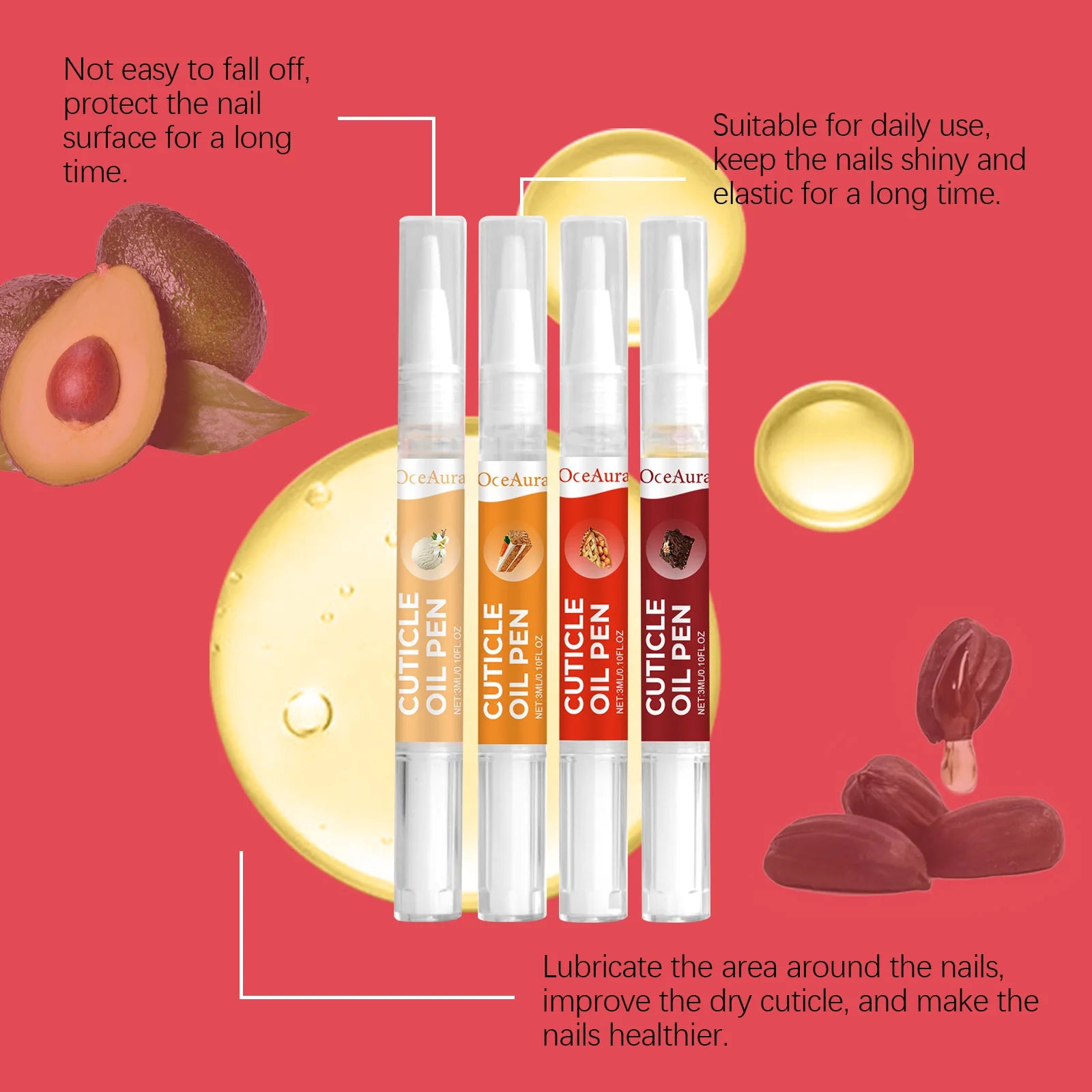 Oceaura Nail Cuticle Care Oil Pen Set Prevent Agnail Nutrition Dry Repairing Damaged Treatment Finger Nail Nourishing Oils Kits Oasis Select