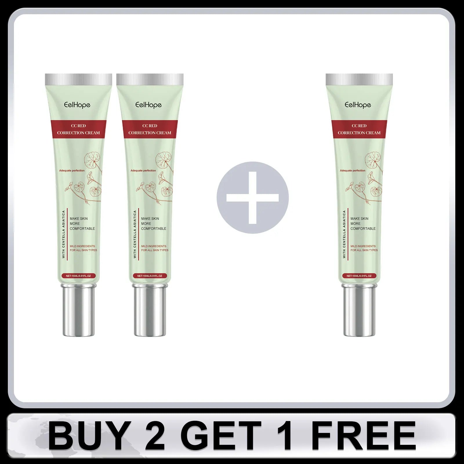 Centella Asiatica CC Cream Full Coverage Oil Control Brighten Skin Tone Long Lasting Cover Pores Moisturizing BB Cream Makeup Oasis Select Buy 2 Get 1 Free