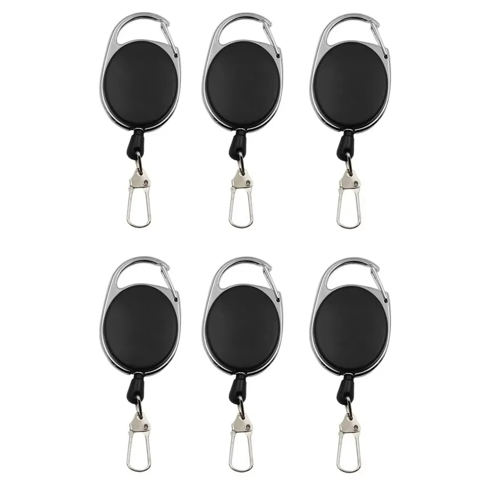 3-24pcs Retractable Keychain Badge Scroll ID Badge Holder Card Holder Backpack Lanyard Hiking Buckle Key Ring Retractable Tool Oasis Select 6pcs