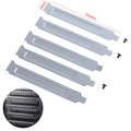 5-Pack PCI Slot Covers – Silver Metal PC Case Blanking Plates