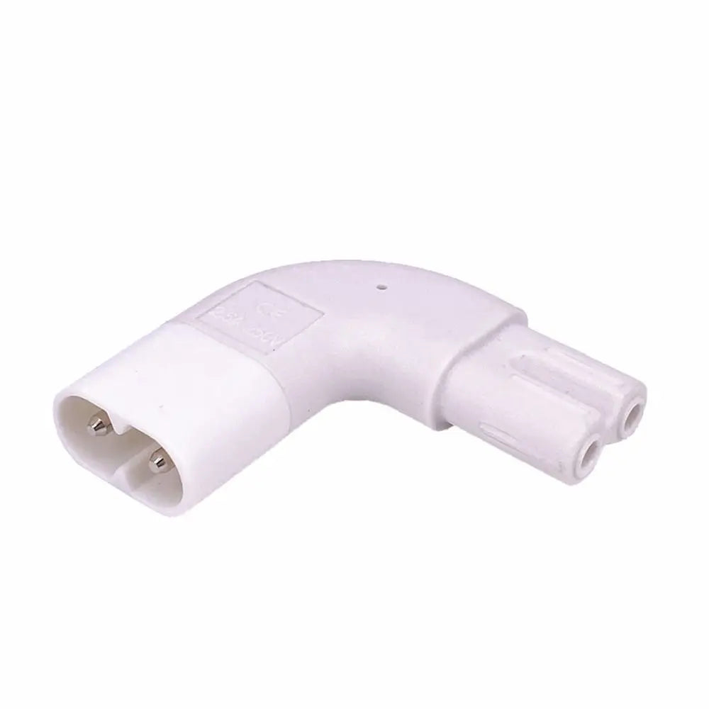 Angle Conversion Right Angled C7 Female C8 Male 2-Pin AC Power Converter AC Power Adapter Conversion Plug C7 Female To C8 Male Oasis Select white-Right Angle