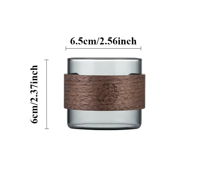 Heat-resistant Glass Tea Cup High Borosilicate Main Cup Tea Tasting Cup Walnut Handle Kung Fu Tea Cup Oasis Select 150ml 201-300ml
