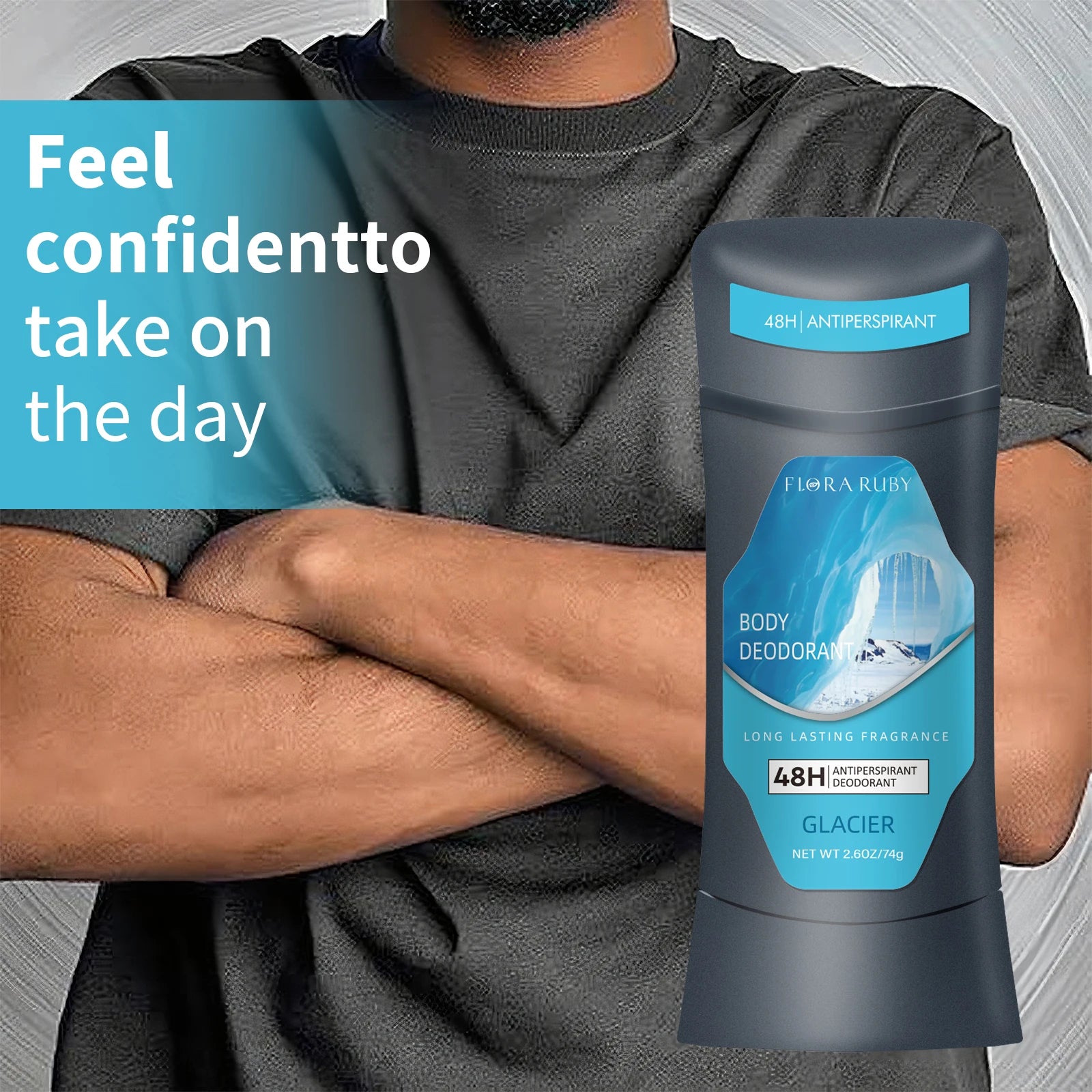 Men's Deodorizer Stick 72 Hour Odor Control Removing Odor，Armpit Antiperspirant Refreshing Aroma Whole Body Care Cream 74g Oasis Select