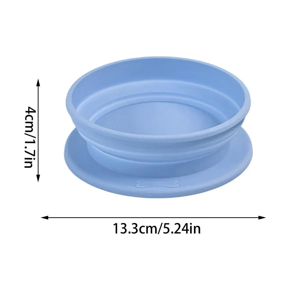 Portable Pet Food Bowl Cat and Dog Food Pet Silicone Foldable Bowl Portable Travel Outdoor Water Food Bowl Pet supplies Oasis Select Blue