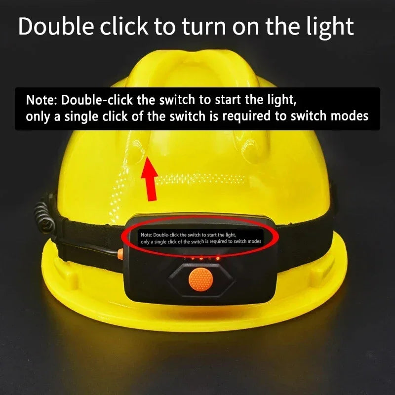 1500LM COB LED Headlamp 7500mAh USB Rechargeable Camping Fishing