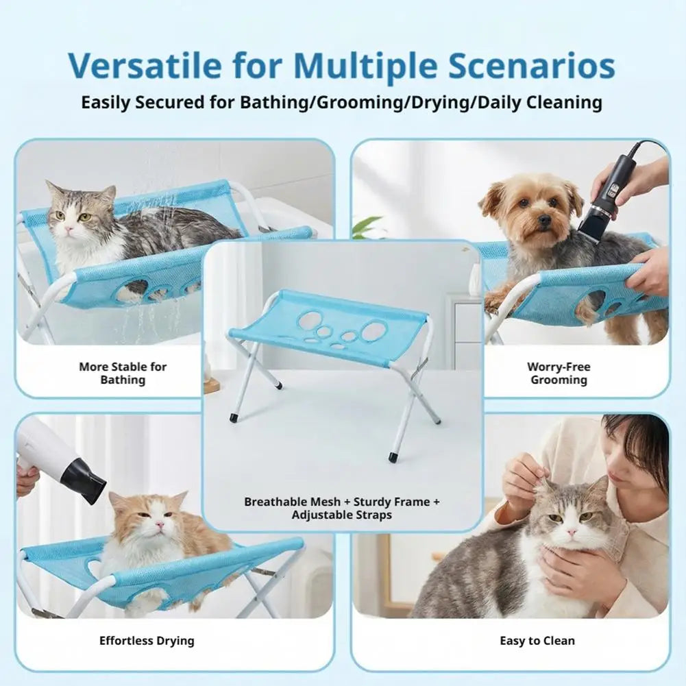 Foldable Pet Grooming Hammock Stand – Cats & Dogs Nail Trim